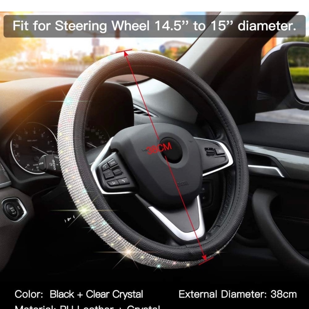 Crystal Steering Wheel Cover (Universal for 15”)